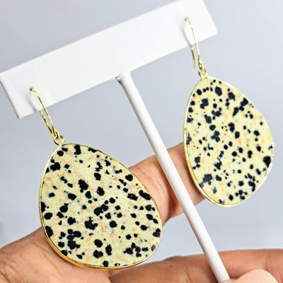 "Slice Of LIFE!" Earth Angel Earrings - Choose Your Favorite Mineral Slices, Gold Sterling French Hooks