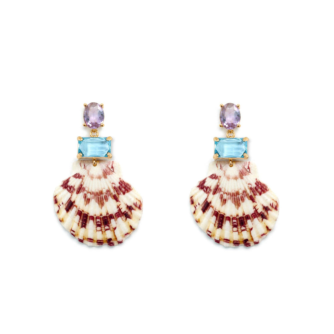 Palm Royale Blue Shell Statement Earring | Key West Local Luxe