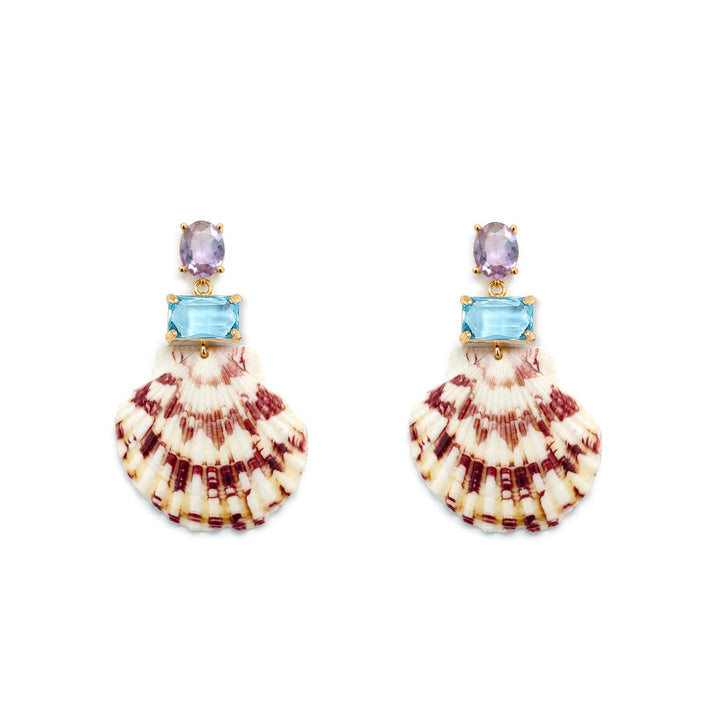 Palm Royale Blue Shell Statement Earring | Key West Local Luxe