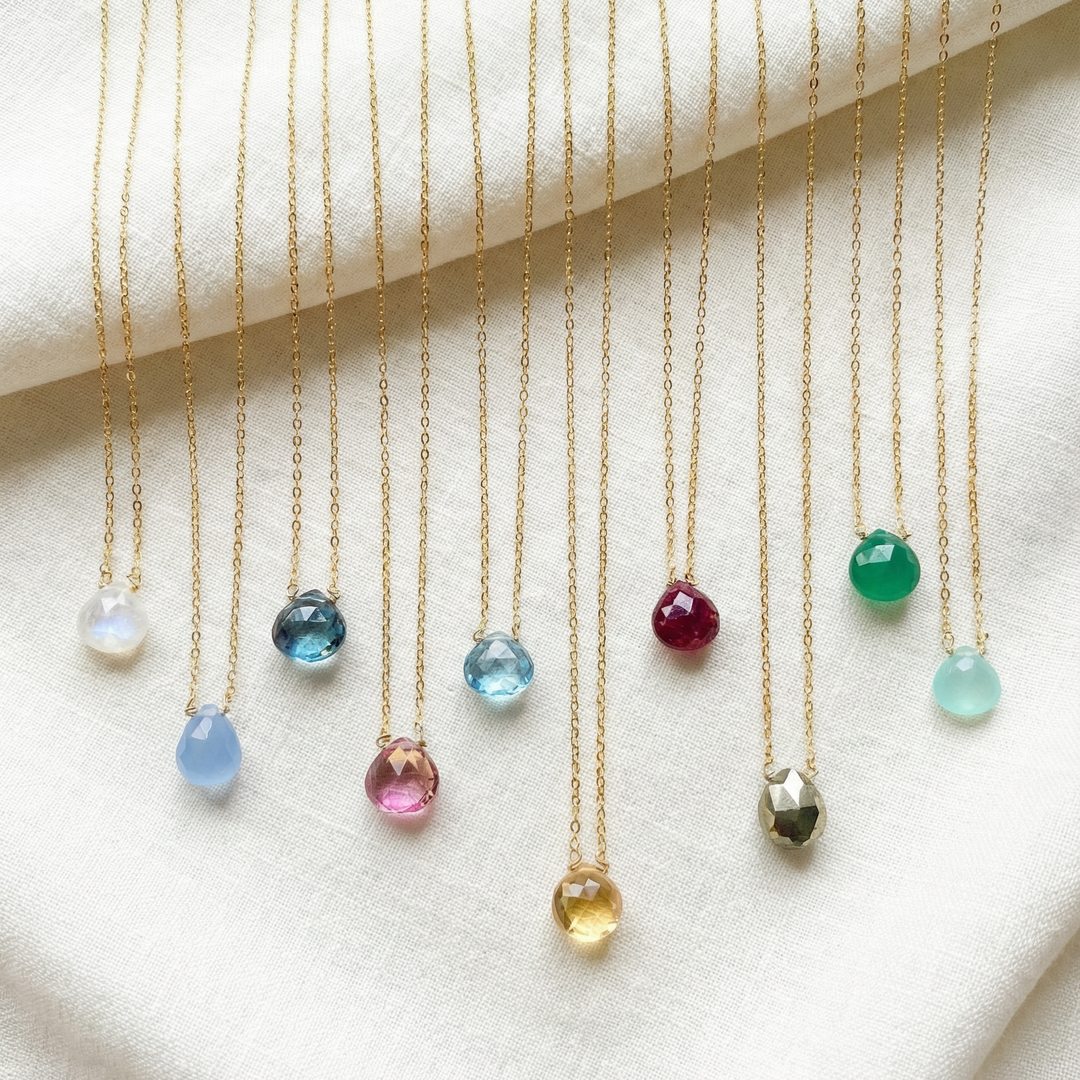 N272 Single briolette on dainty chain - BESTSELLER – view 5