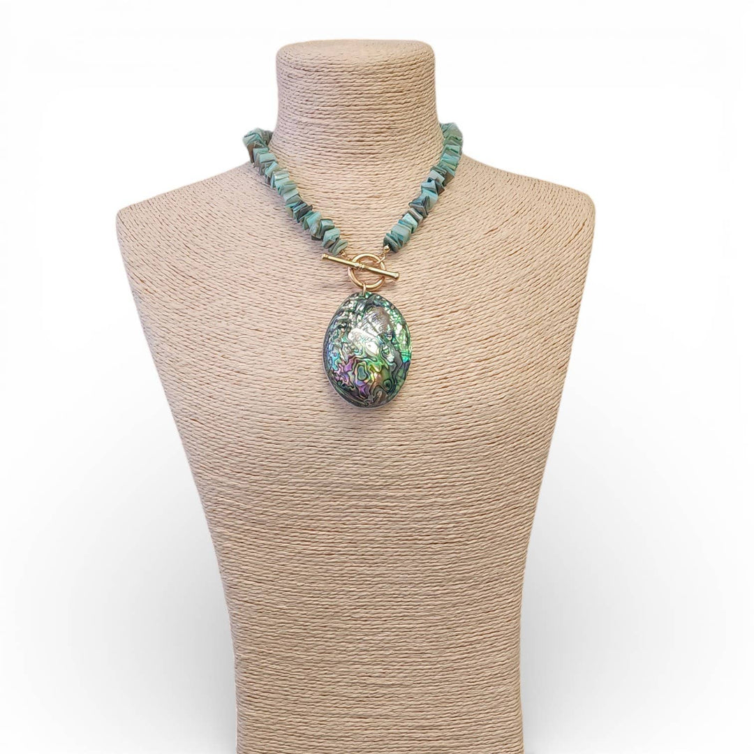 Abalone Beaded Sea Shell Necklace | Summer Statement Jewelry – view 3