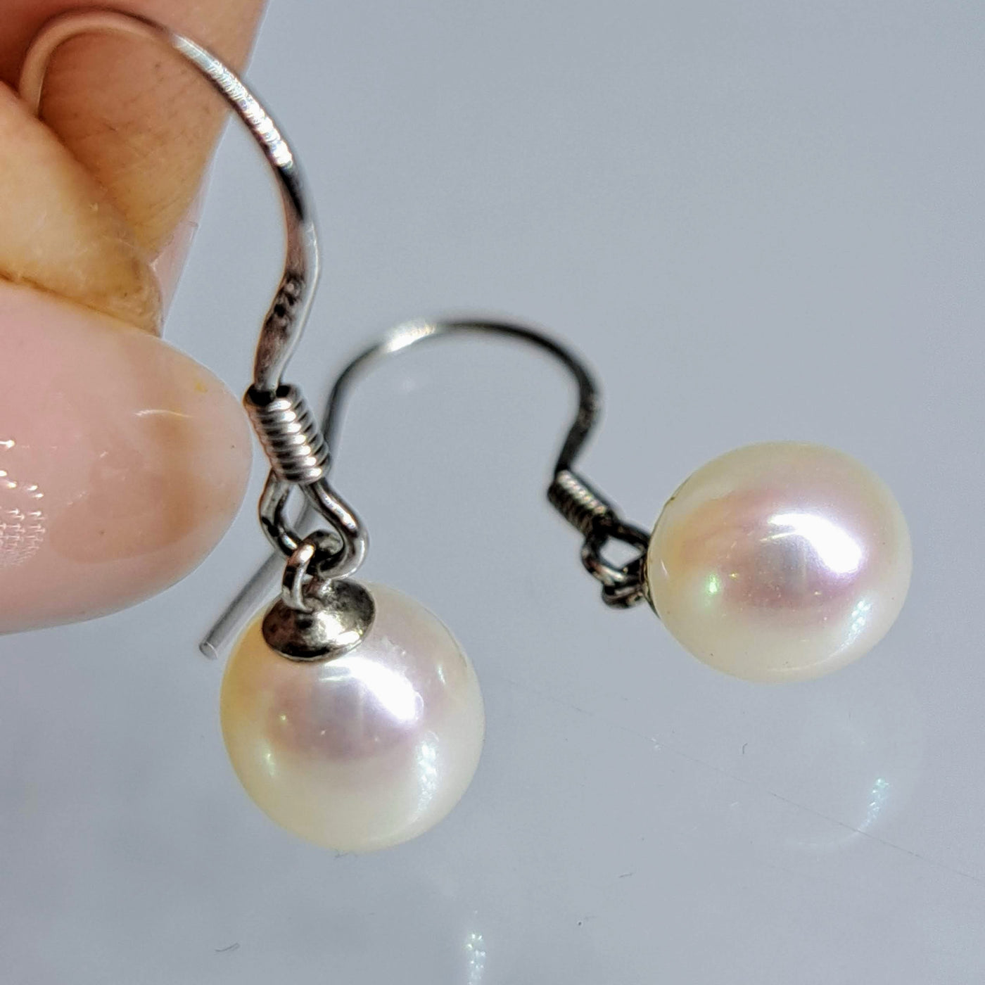"Petite Pearl Drops" Appx. .75" Earrings - Pink, White, Or Peacock Pearls, Sterling