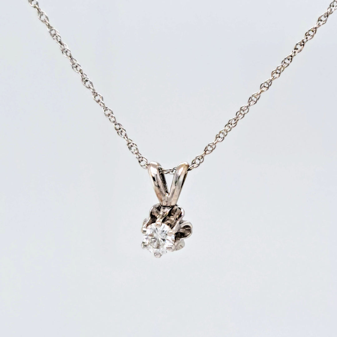 "Sparkler" 18" Necklace (.25" Pendant) - Diamond, 14k White Gold