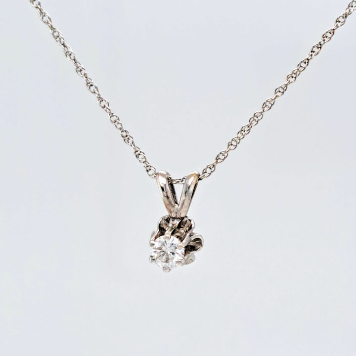"Sparkler" 18" Necklace (.25" Pendant) - Diamond, 14k White Gold