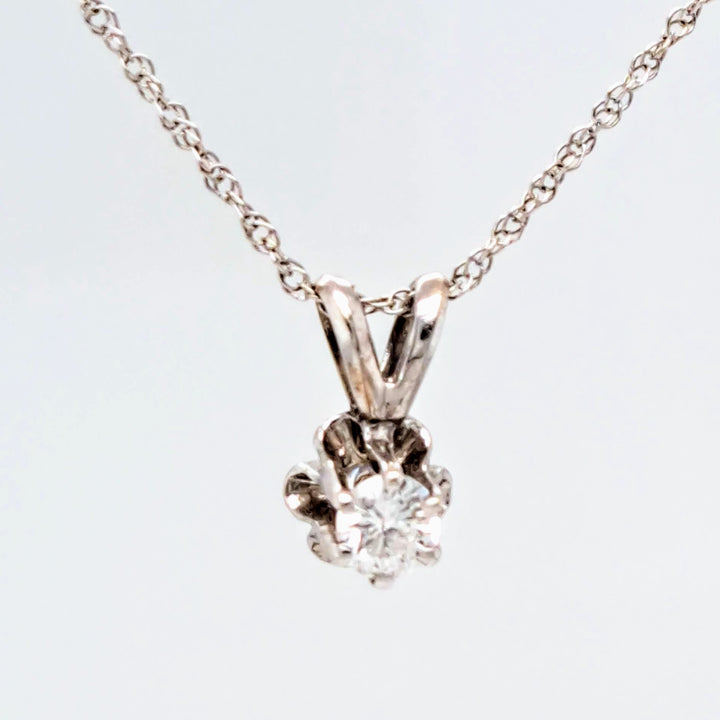 "Sparkler" 18" Necklace (.25" Pendant) - Diamond, 14k White Gold