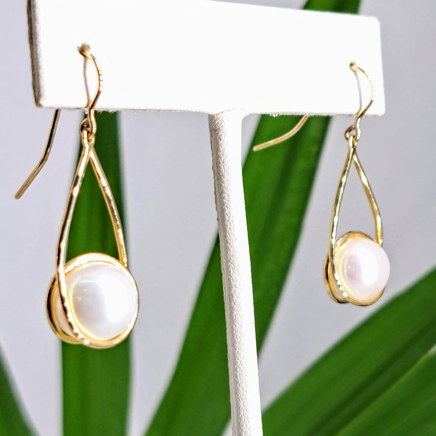 "Pearl Swing" 1.5" Earrings - Akoya Pearls, 14K Gold