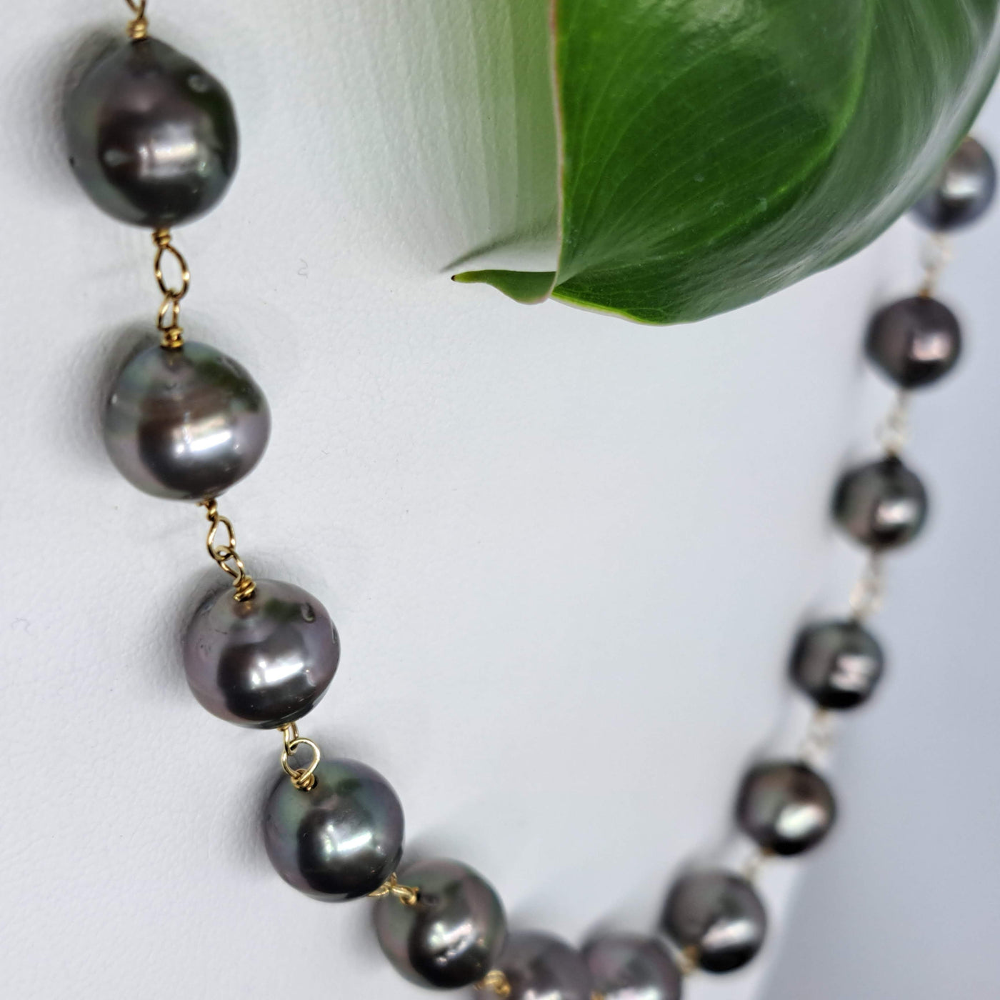 "Timeless Tahitians" 18" Necklace - Tahitian Pearl, 14k Gold
