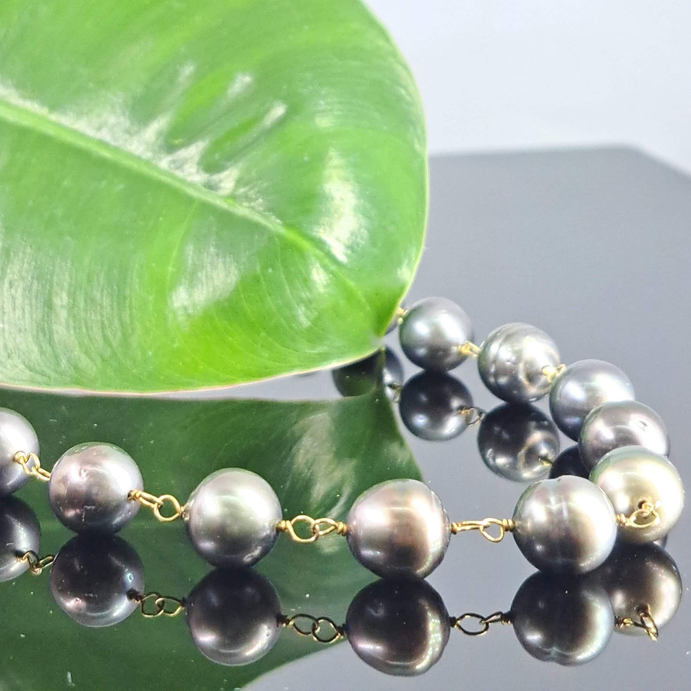 "Timeless Tahitians" 18" Necklace - Tahitian Pearl, 14k Gold