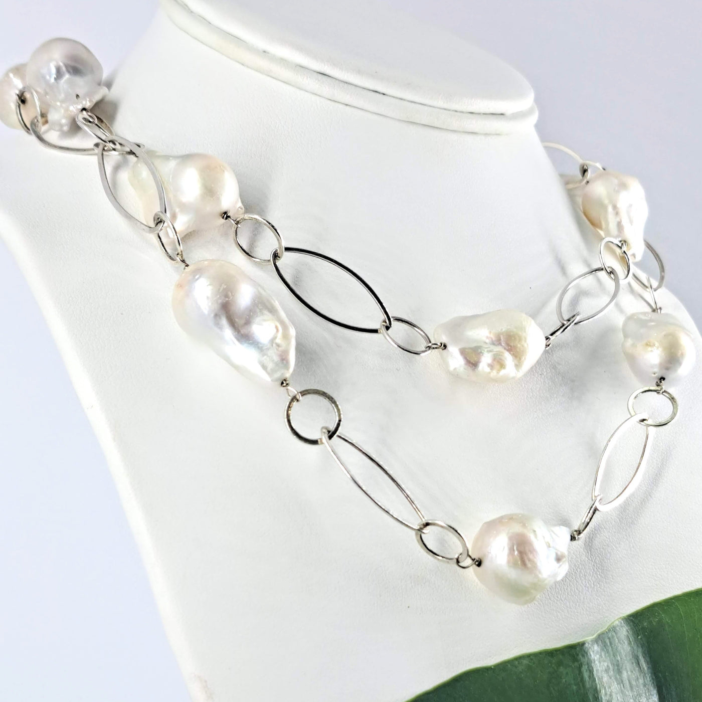 "Gaga Pearls" 34" Necklace - Baroque Pearls, Sterling
