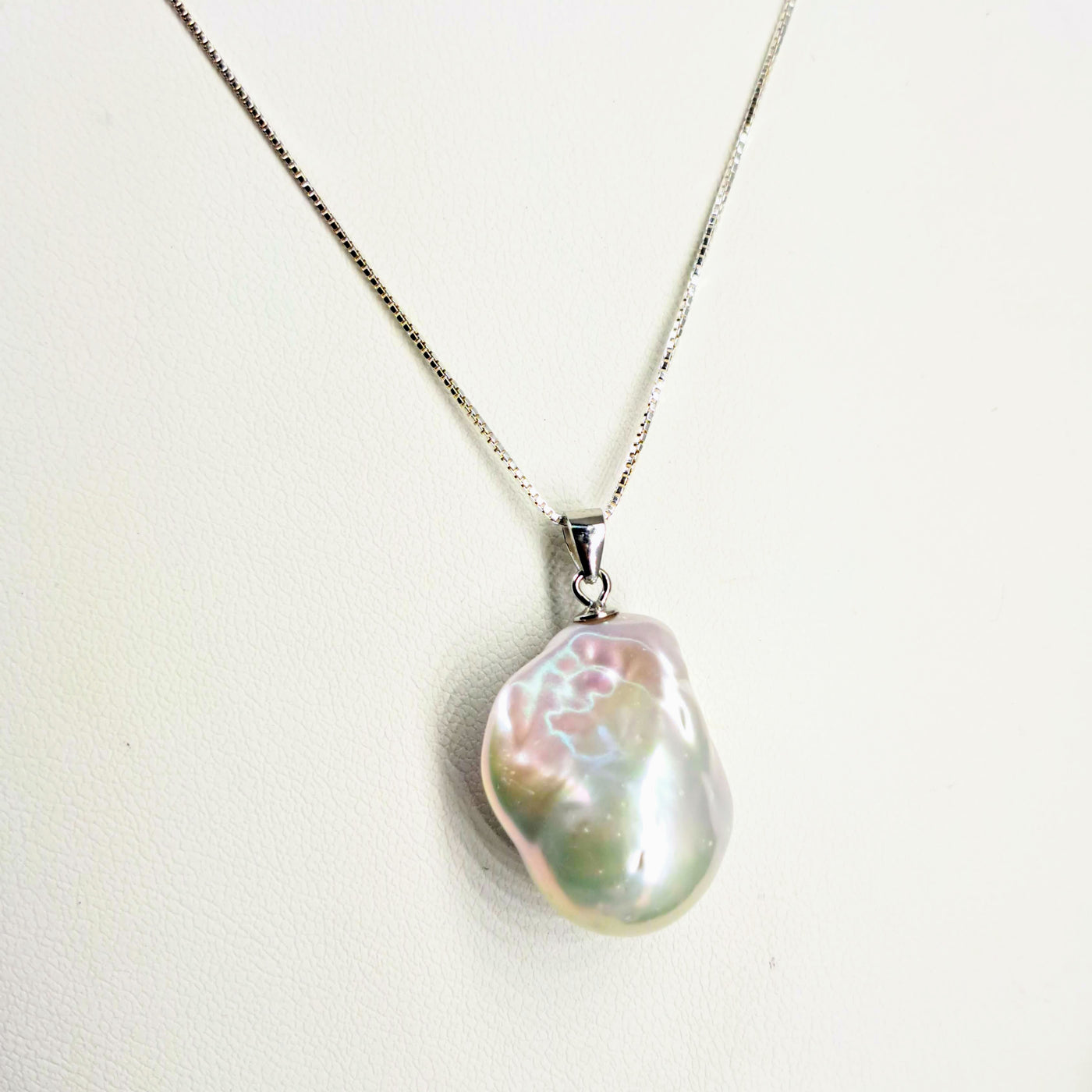 "Baroque Drop" Pendant Necklace - Baroque Pearl, Sterling