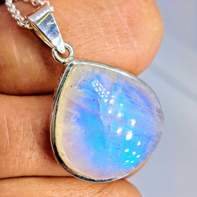 "Like A Rainbow" Pendant Necklace - Rainbow Moonstone, Sterling