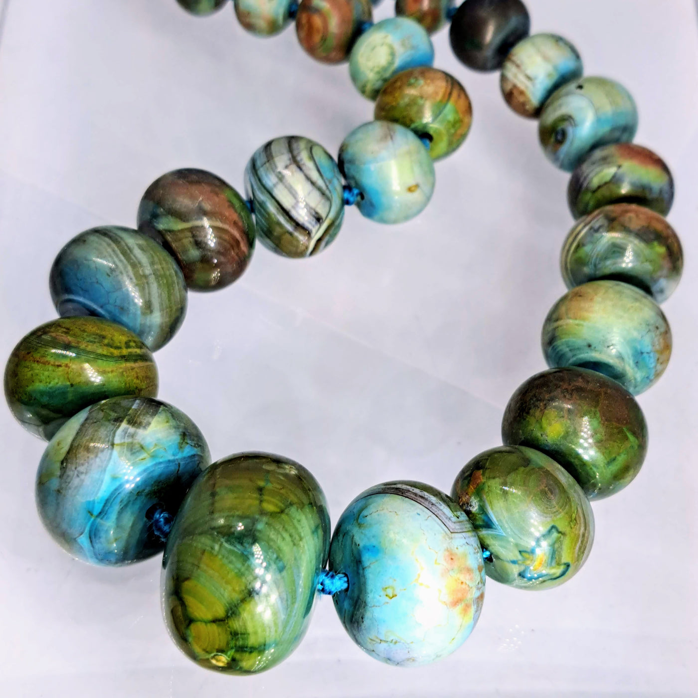 "Lady Balls" 18"-20" Necklace - Jasper, Sterling