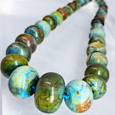 "Lady Balls" 18"-20" Necklace - Jasper, Sterling