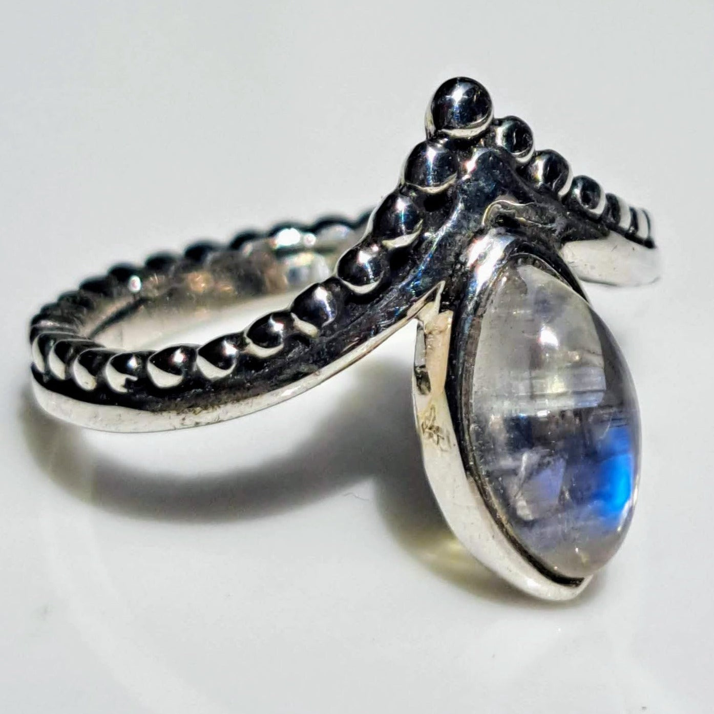 "Tiara" (Choose Your Size) Ring - Moonstone & Sterling