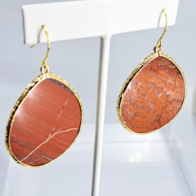 "Slice Of LIFE!" Earth Angel Earrings - Choose Your Favorite Mineral Slices, Gold Sterling French Hooks