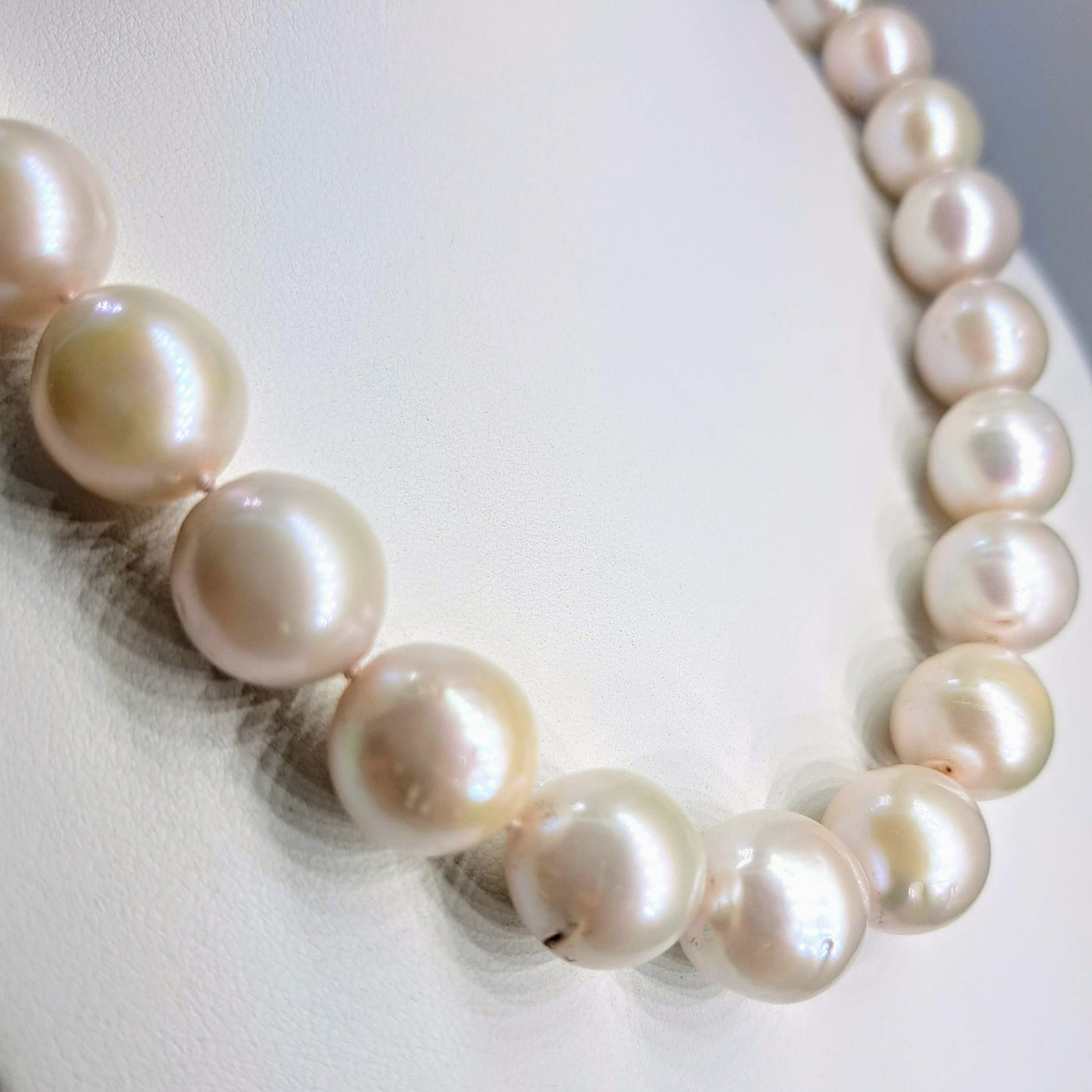 "Blush" 18" Necklace - Pearls, Sterling