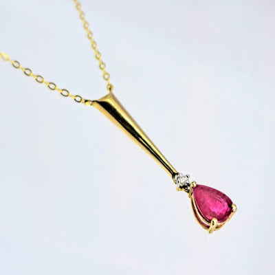 "Ruby LOVE!" 18" Necklace - Ruby, Diamond, Gold