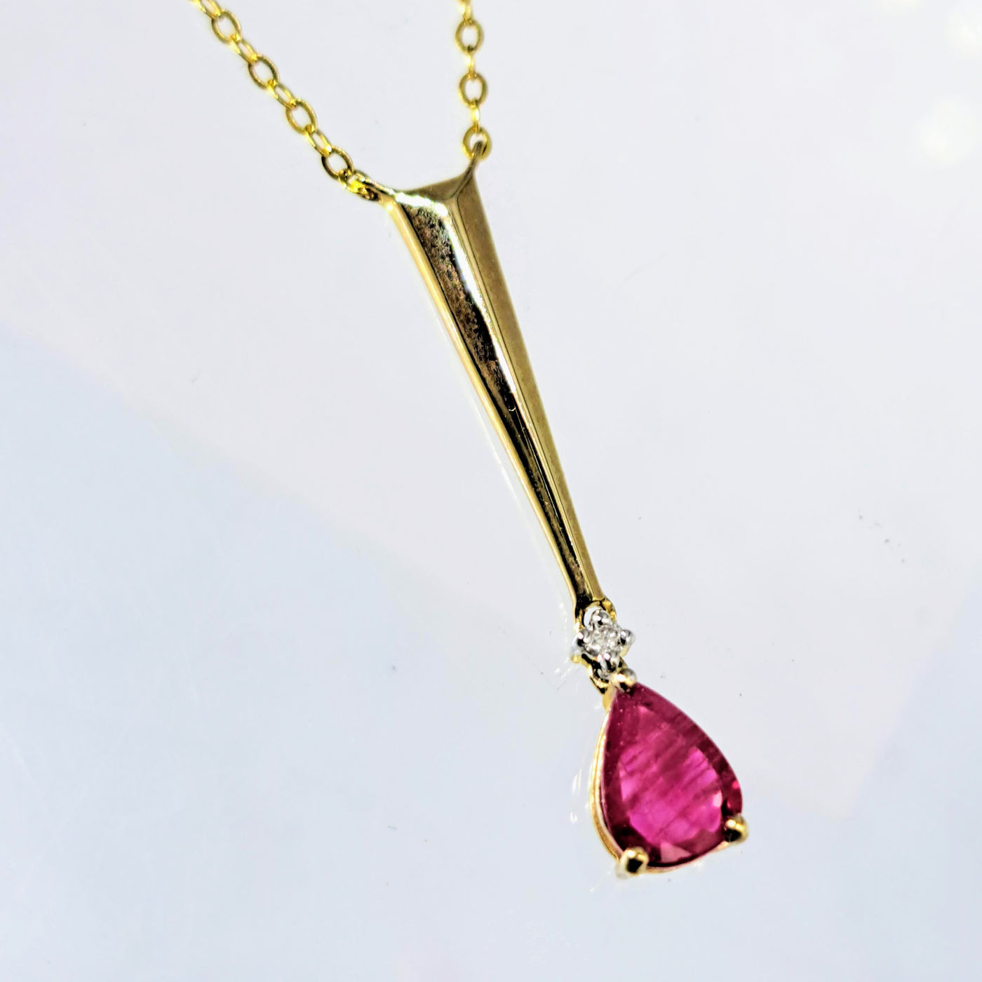 "Ruby LOVE!" 18" Necklace - Ruby, Diamond, Gold