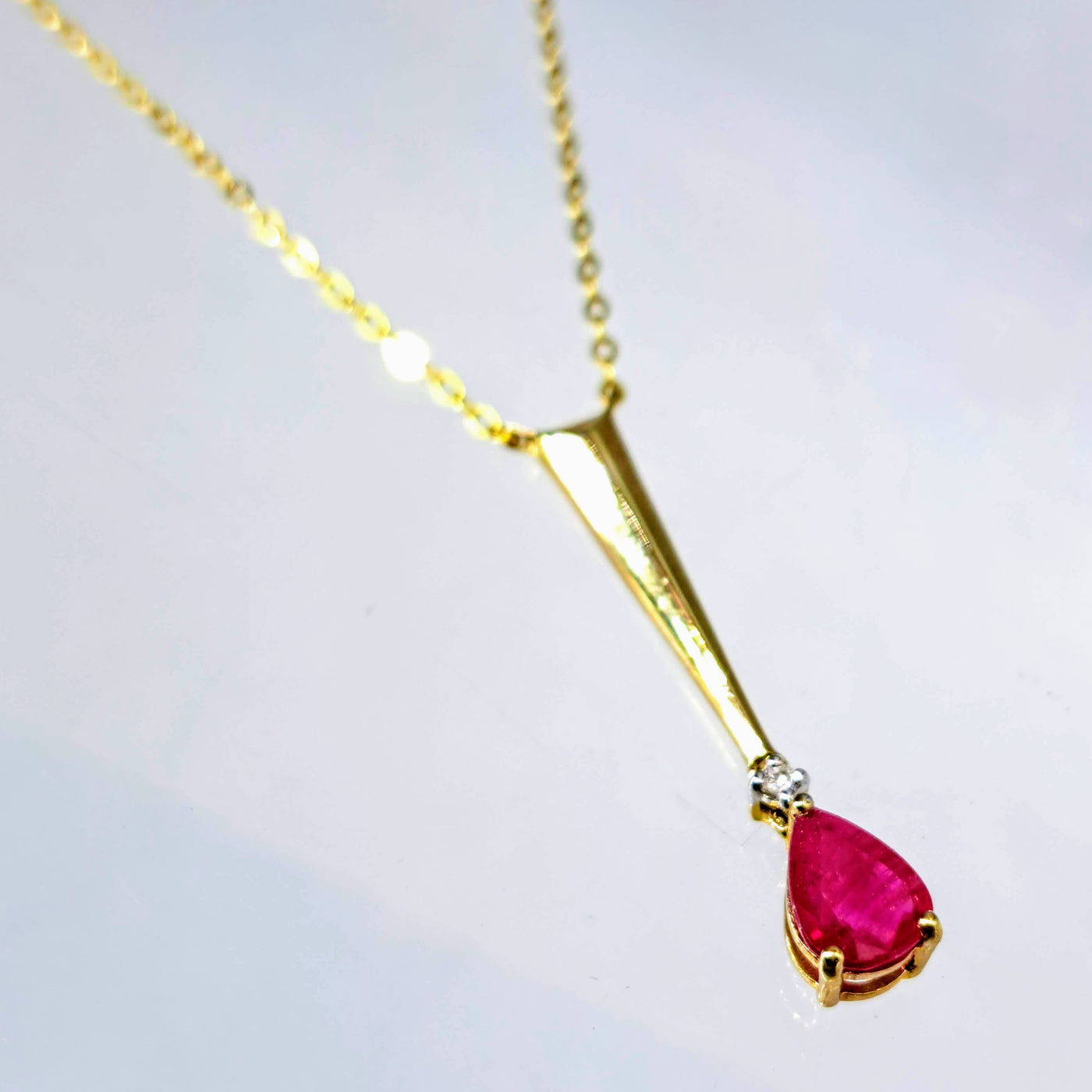 "Ruby LOVE!" 18" Necklace - Ruby, Diamond, Gold