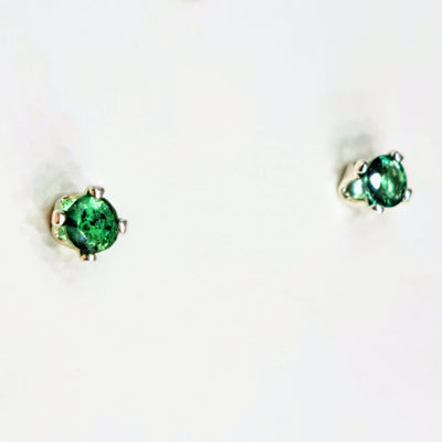 "Emerald Studs" - Emerald, .925 Sterling