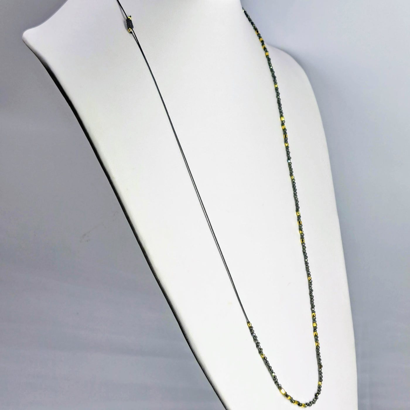 "Everyday" 15"-30" Adjustable Length Necklace - Gems Strands, Gold Sterling
