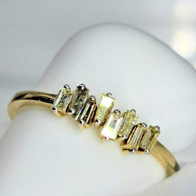"Sparkler" Sz 6.5 Ring - Diamonds, 14K Gold