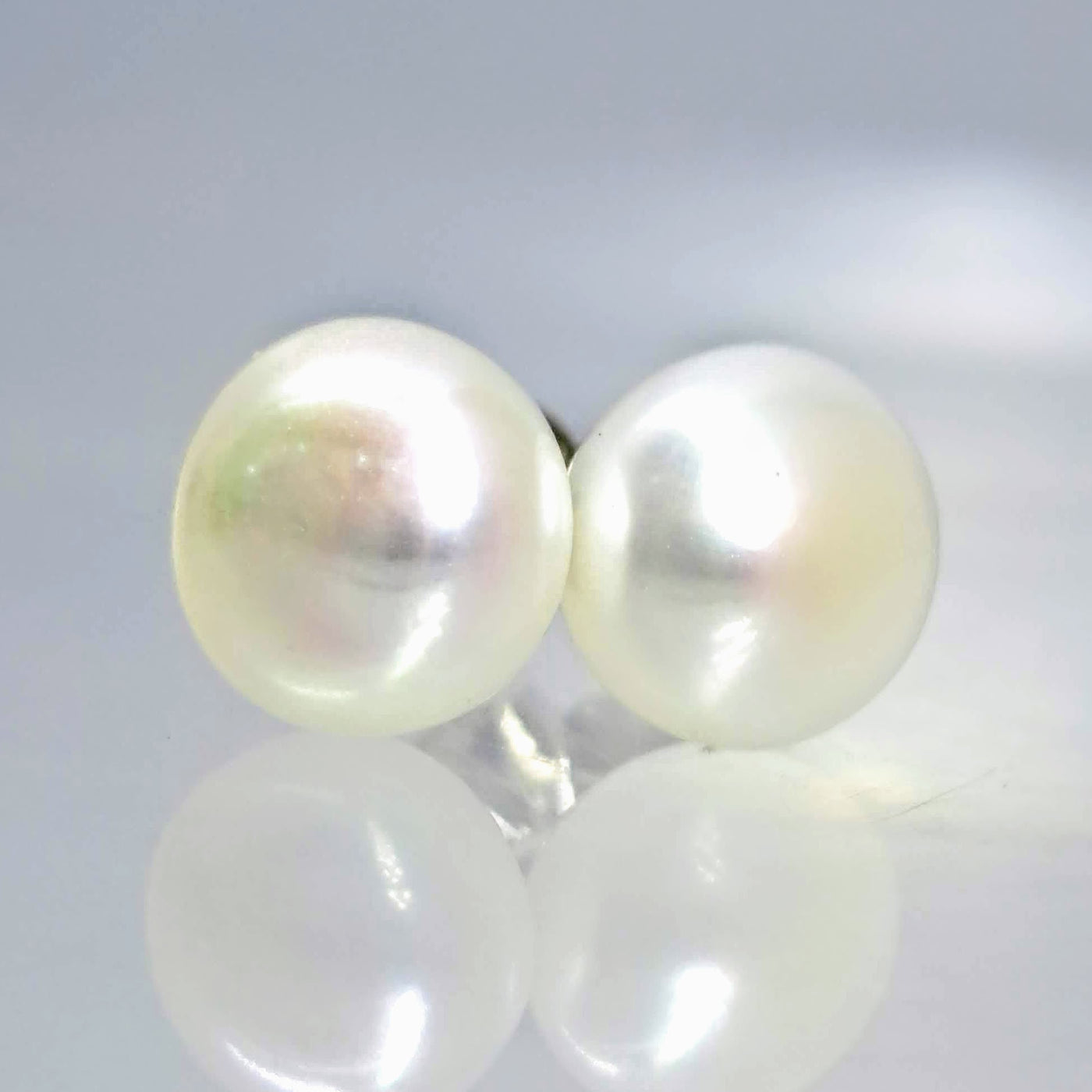 "Classic" 7.5-8mm Stud Earrings - Pearls, Sterling