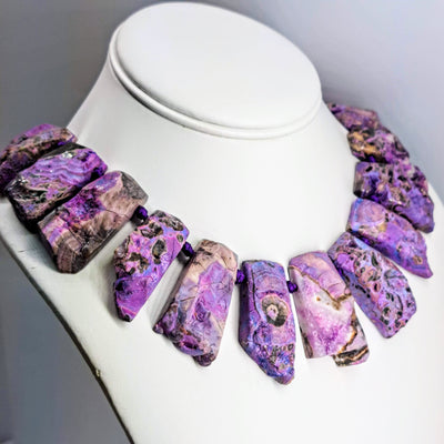 "BOLD As LOVE!" 16" & 18-20" Necklace Collection - MANY Options! Live Edge Mineral Slabs