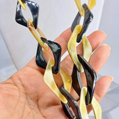 "Horny Links!" 36" Necklace - Ethically Sourced Water Buffalo Horn