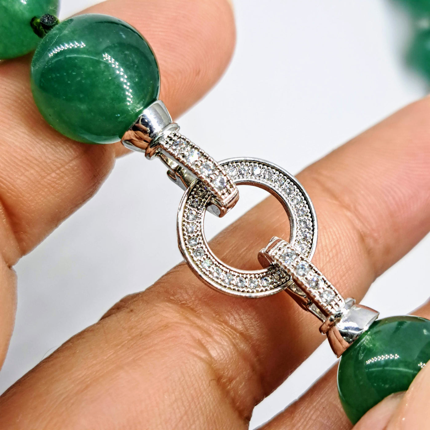 "Summer Greens" Necklace - Green Onyx, Sterling, White Topaz