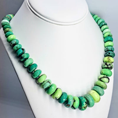 "Green Goddess" 20" Necklace - Chrysoprase, Sterling
