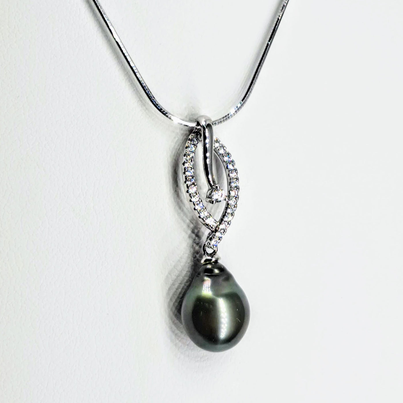 "Tahitian Treat #3" Pendant Necklace - Tahitian Pearl, Anti-tarnish Sterling