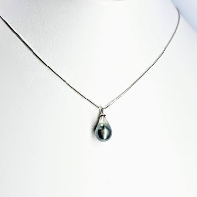 "Tahitian Treat #2" Pendant Necklace - Tahitian Pearl, Anti-tarnish Sterling