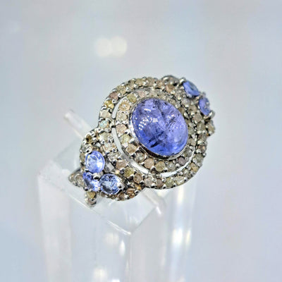"Tanzanite, So Right" Sz 6 Ring - Tanzanite, Diamonds, Sterling