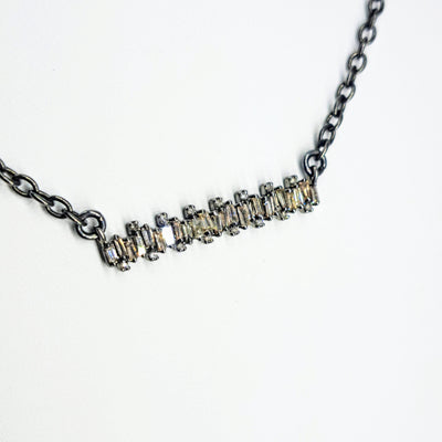 "Raisin' The Bar" 18" Necklace - Diamonds, Black Sterling