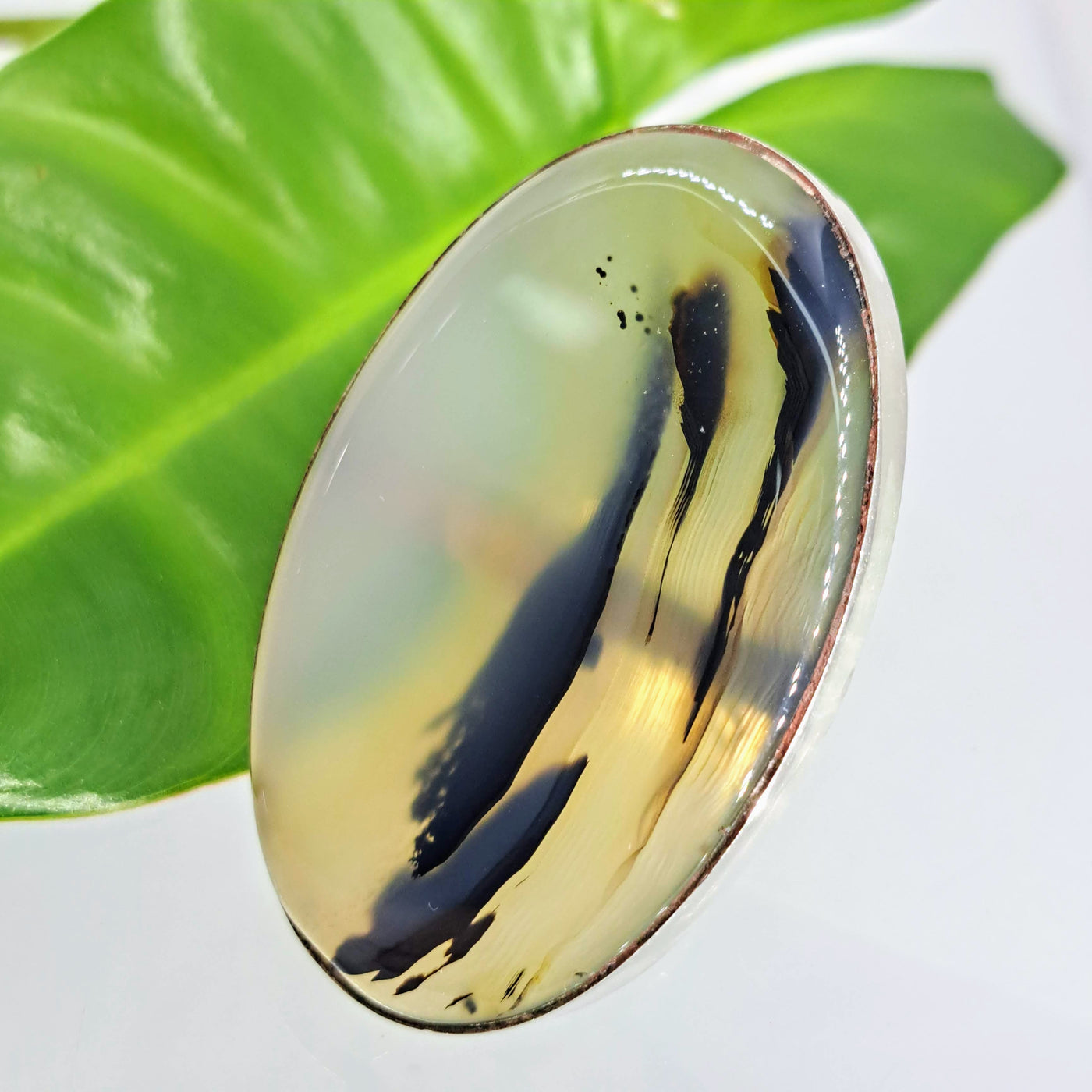 "The Bigger, The BETTER!" Adjustable Sz Ring - Agate, Sterling