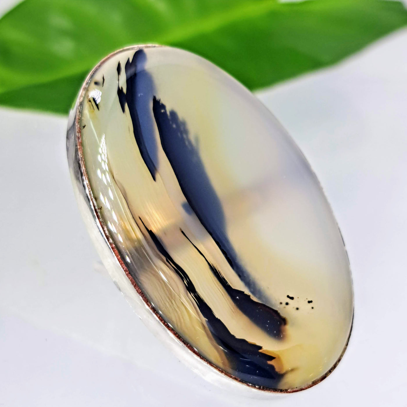 "The Bigger, The BETTER!" Adjustable Sz Ring - Agate, Sterling