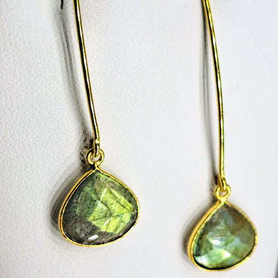 "Gum Drops" 2.25" Earrings - Your Choice of Gemstones, Sterling/Gold Sterling