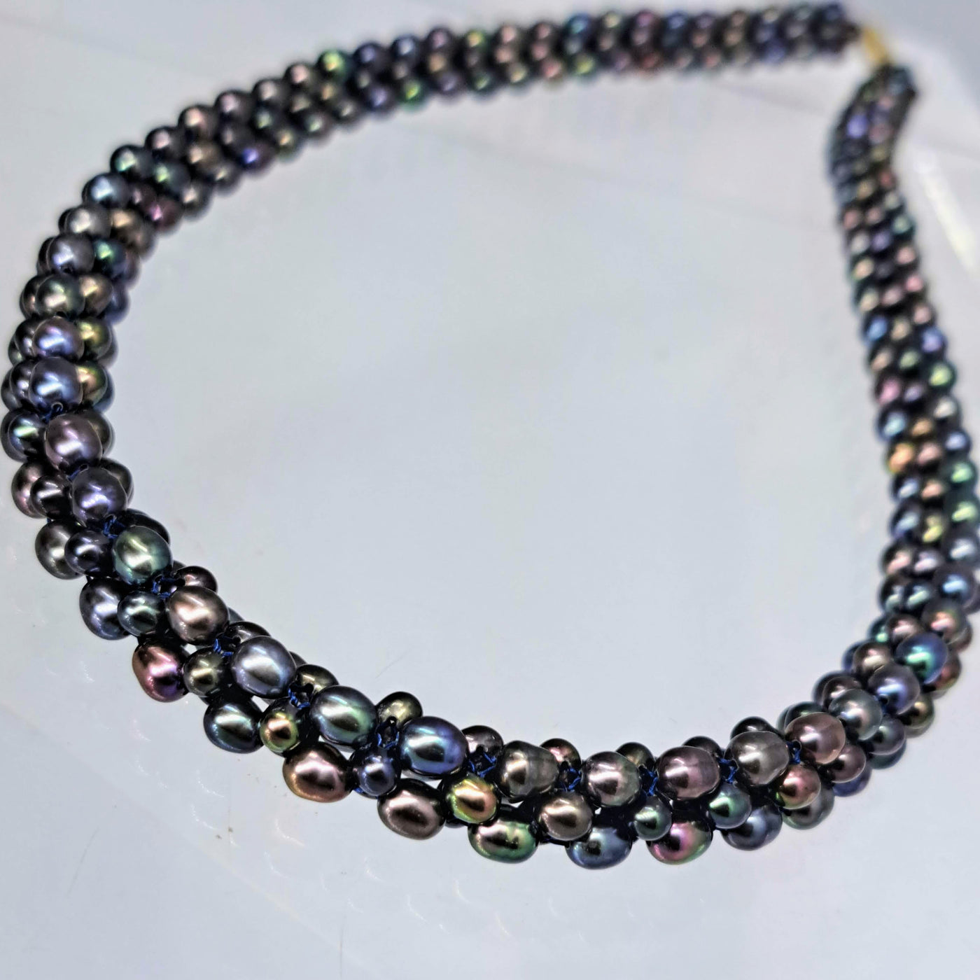 "Princess Peacock" 18" Necklace - Pearls, 14k Gold Safety Clasp