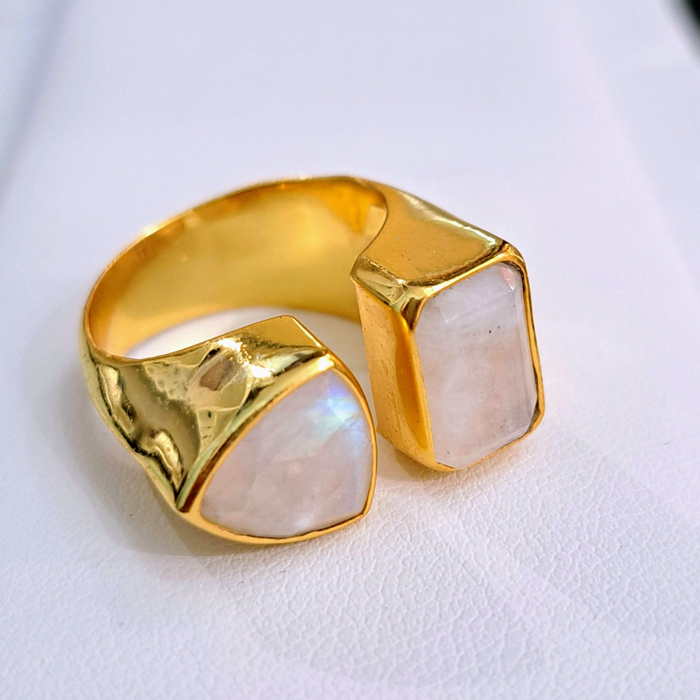 "Have A Double" Sz 7-8 Ring - Your Choice of Stone, Gold-plated Jeweler's Brass