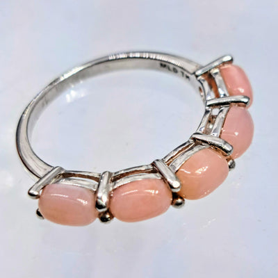 "Barbie-Pink Band" Sz 8 Ring - Pink Opal, .925 Sterling Silver