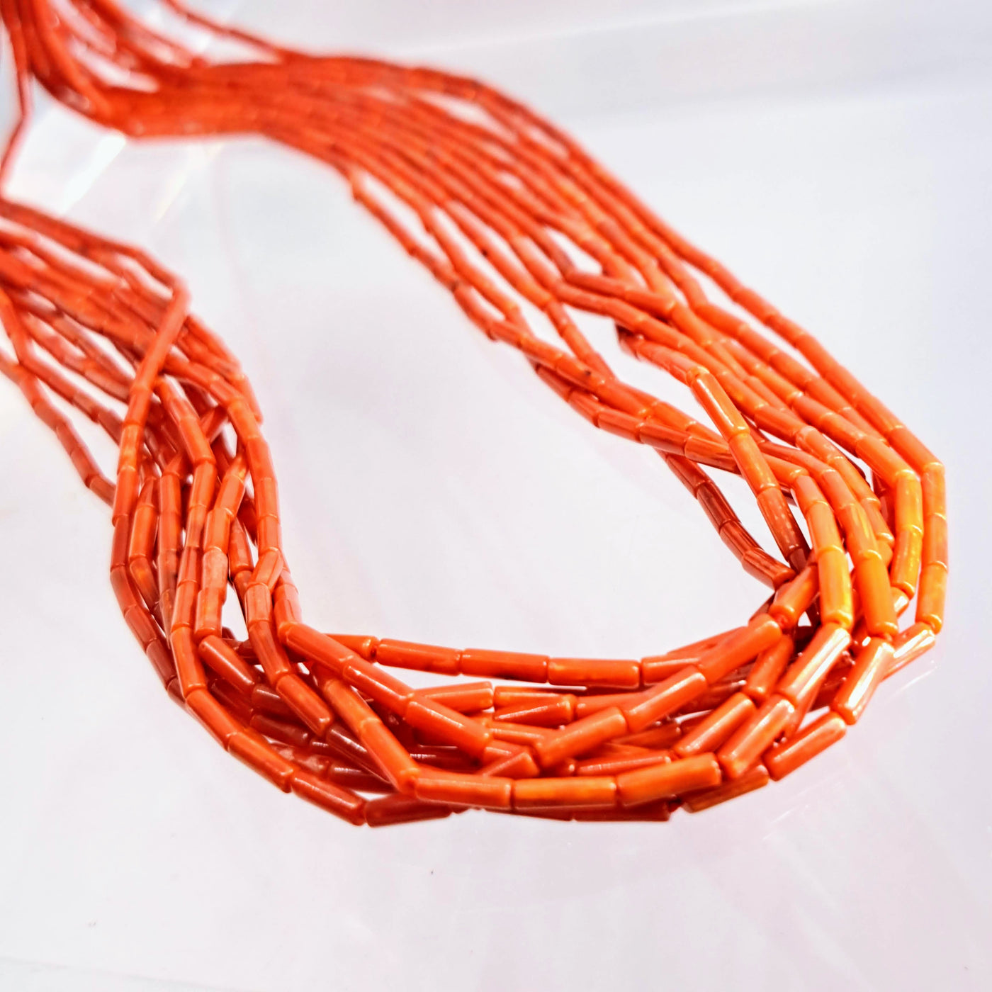 "Fire!" 31" Necklace - Ethically Sourced Mediterranean Red Coral, Sterling