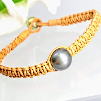 "Bora Bora & Mora!" 7.25" Bracelets - Tahitian Pearls, Leather