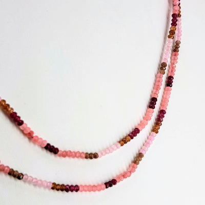 "Fruit Striped Beauties!" Necklaces - Mixed, Stripe-Stationed, Long, Micro-faceted Gem Strands