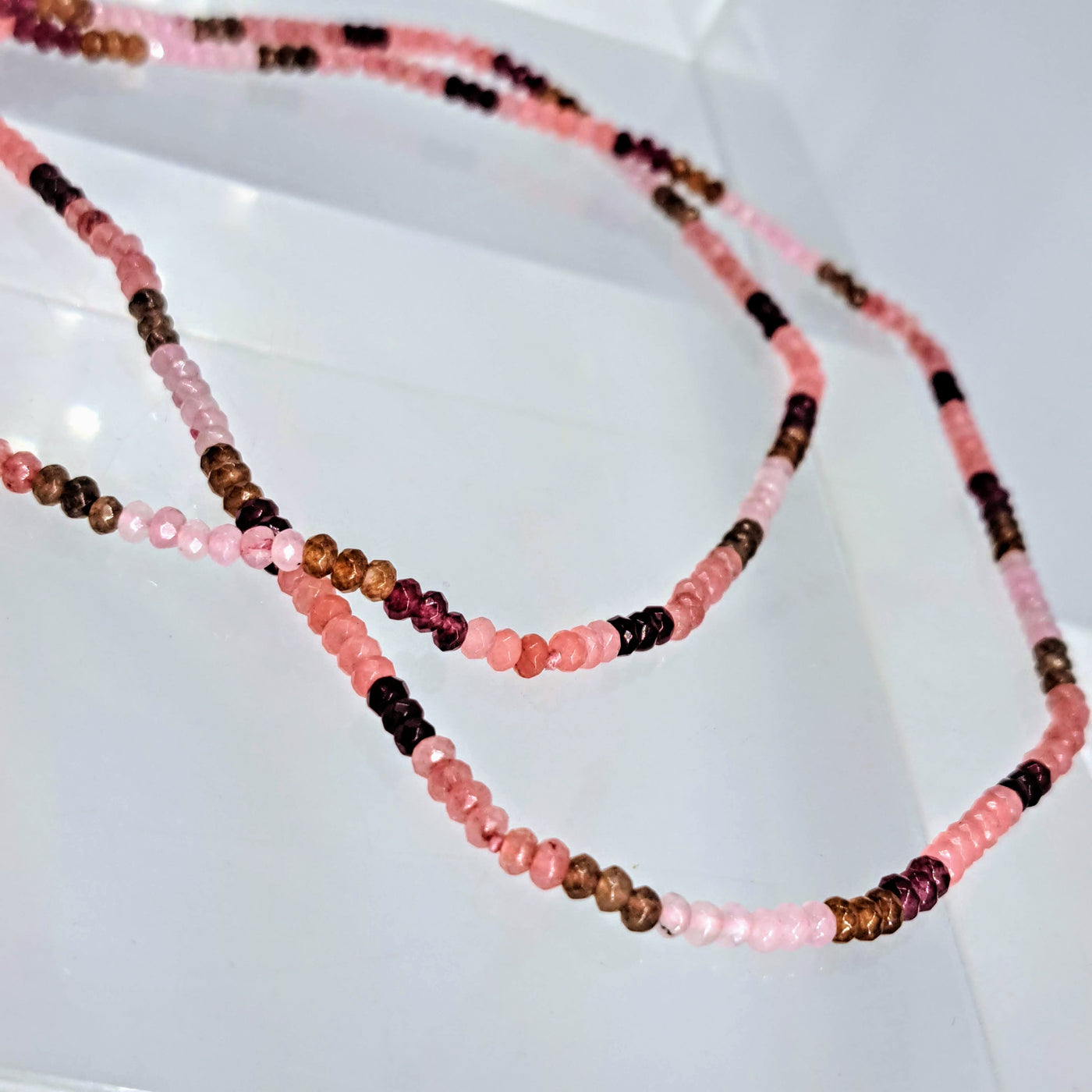 "Fruit Striped Beauties!" Necklaces - Mixed, Stripe-Stationed, Long, Micro-faceted Gem Strands