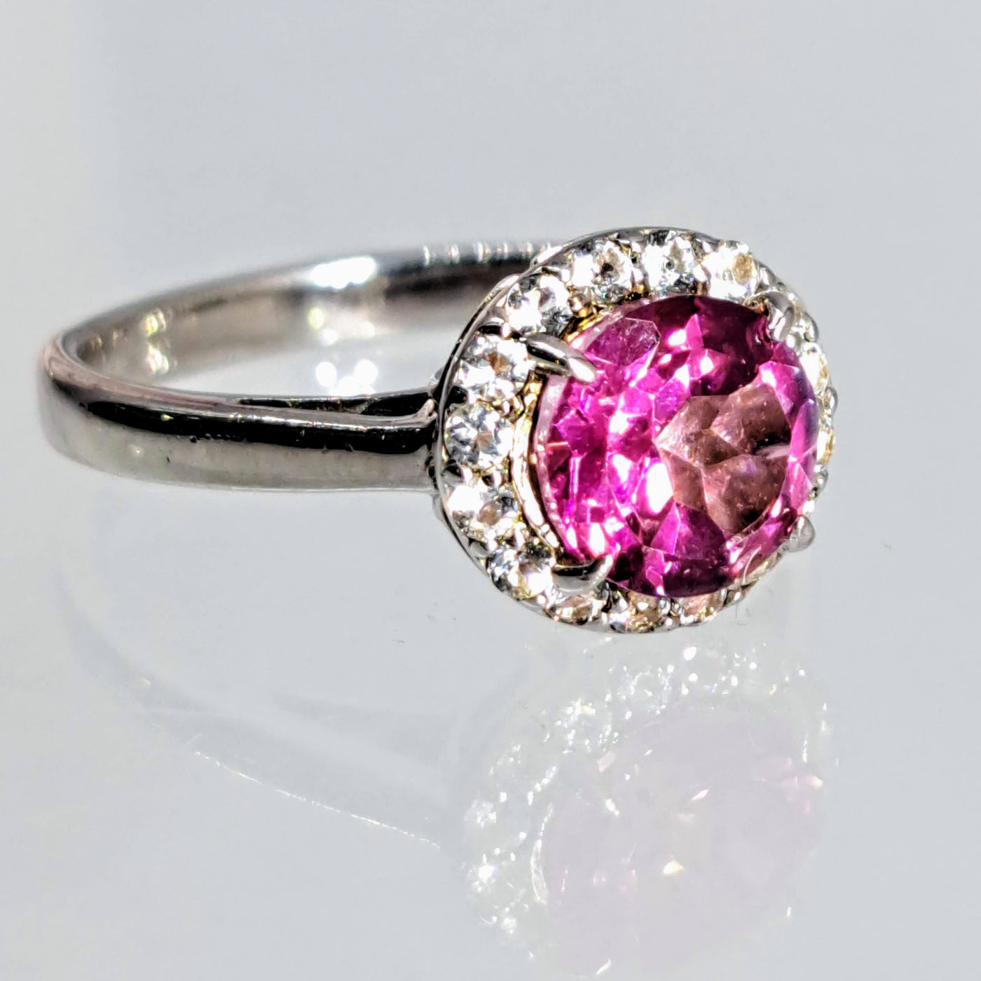 "My Precious" Sz 6 Ring - Pink Topaz, Zircon Stone, Anti-tarnish Sterling