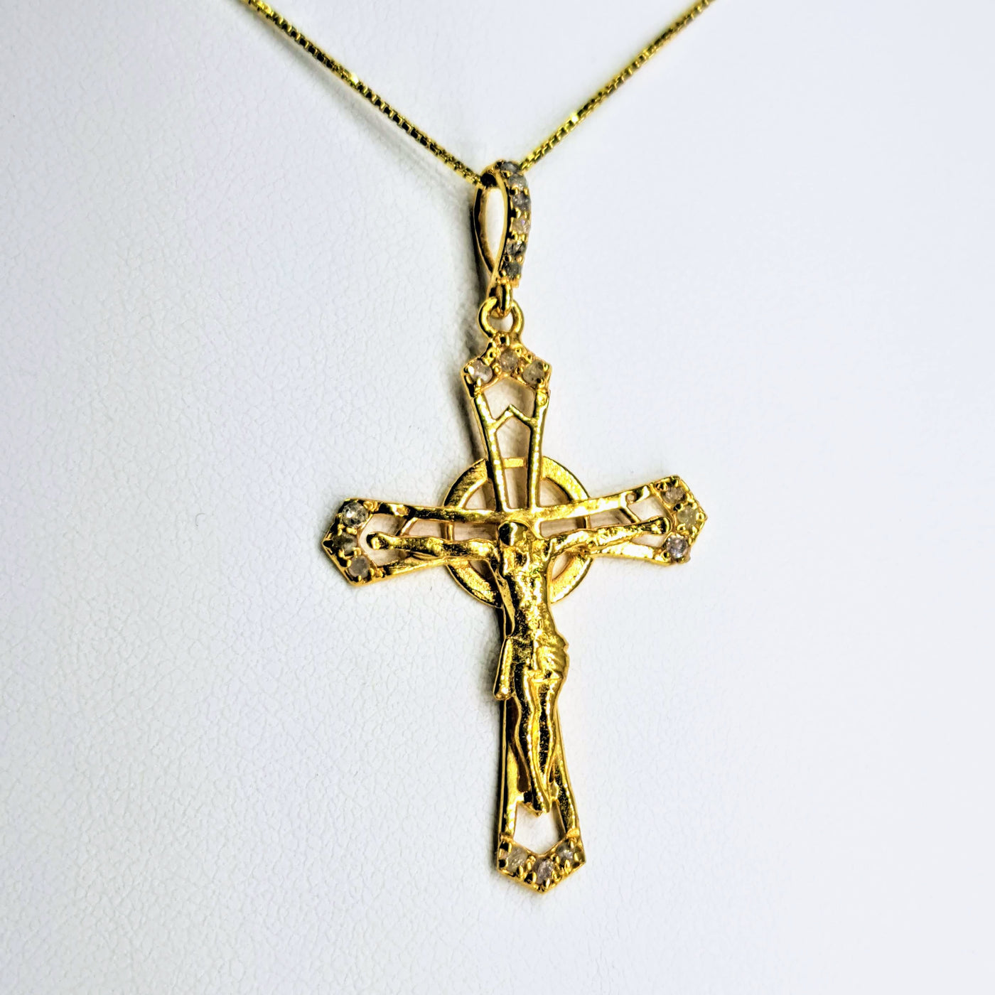 "Risen" 1.75" Pendant Necklace - Diamonds, 18k Gold Sterling