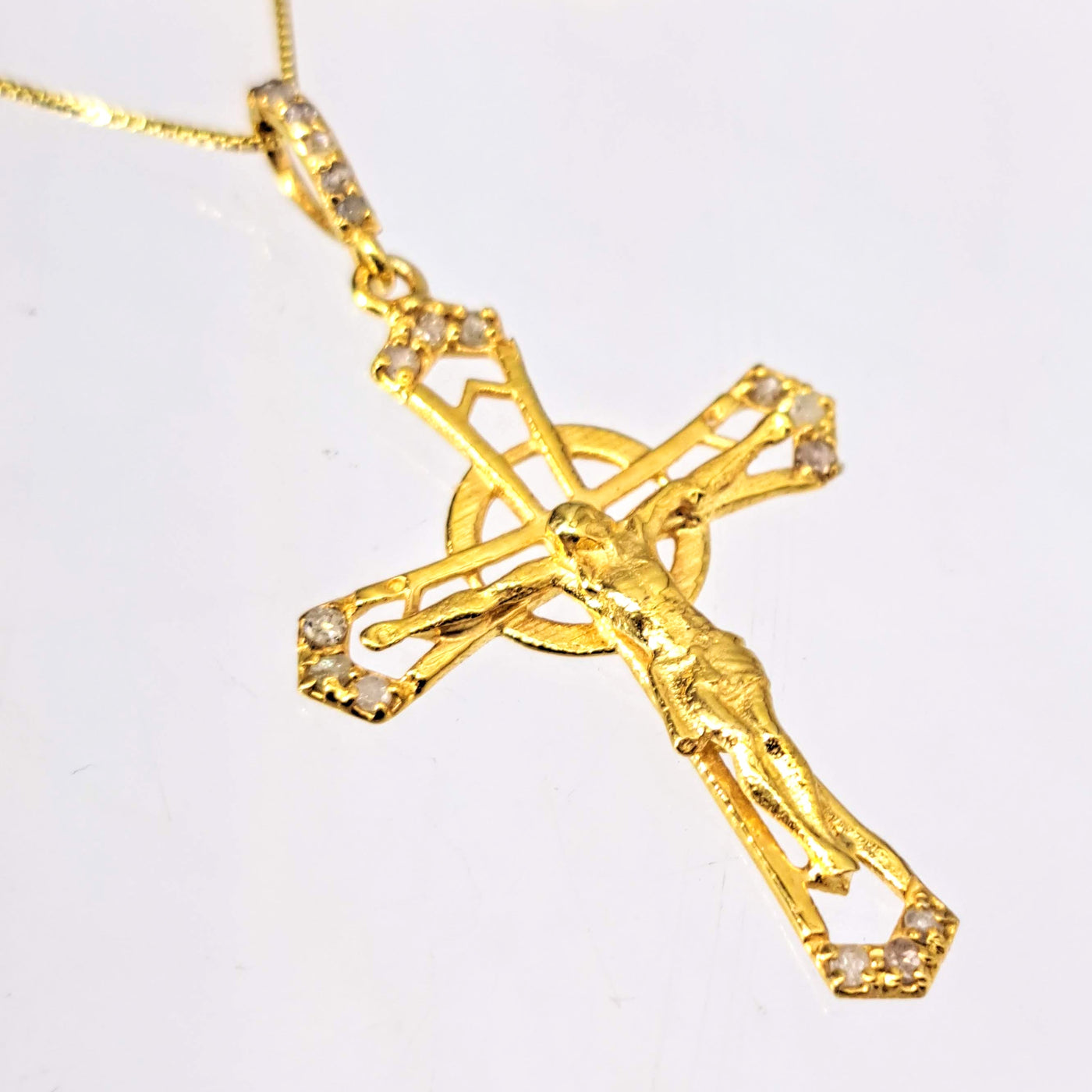 "Risen" 1.75" Pendant Necklace - Diamonds, 18k Gold Sterling