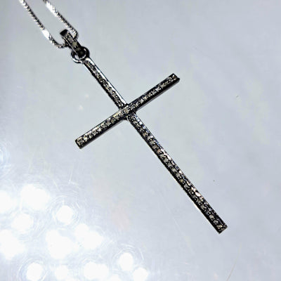 "Faith" 26" Necklace - Diamonds, Sterling