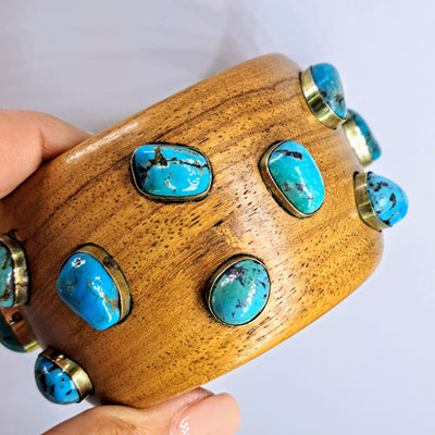 "Iris' Favorite" Mixed Sz Bracelets - Turquoise, Resin, Wood